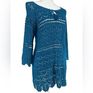 LUCKY BRAND / Blue Crochet Coverup Dress / Medium